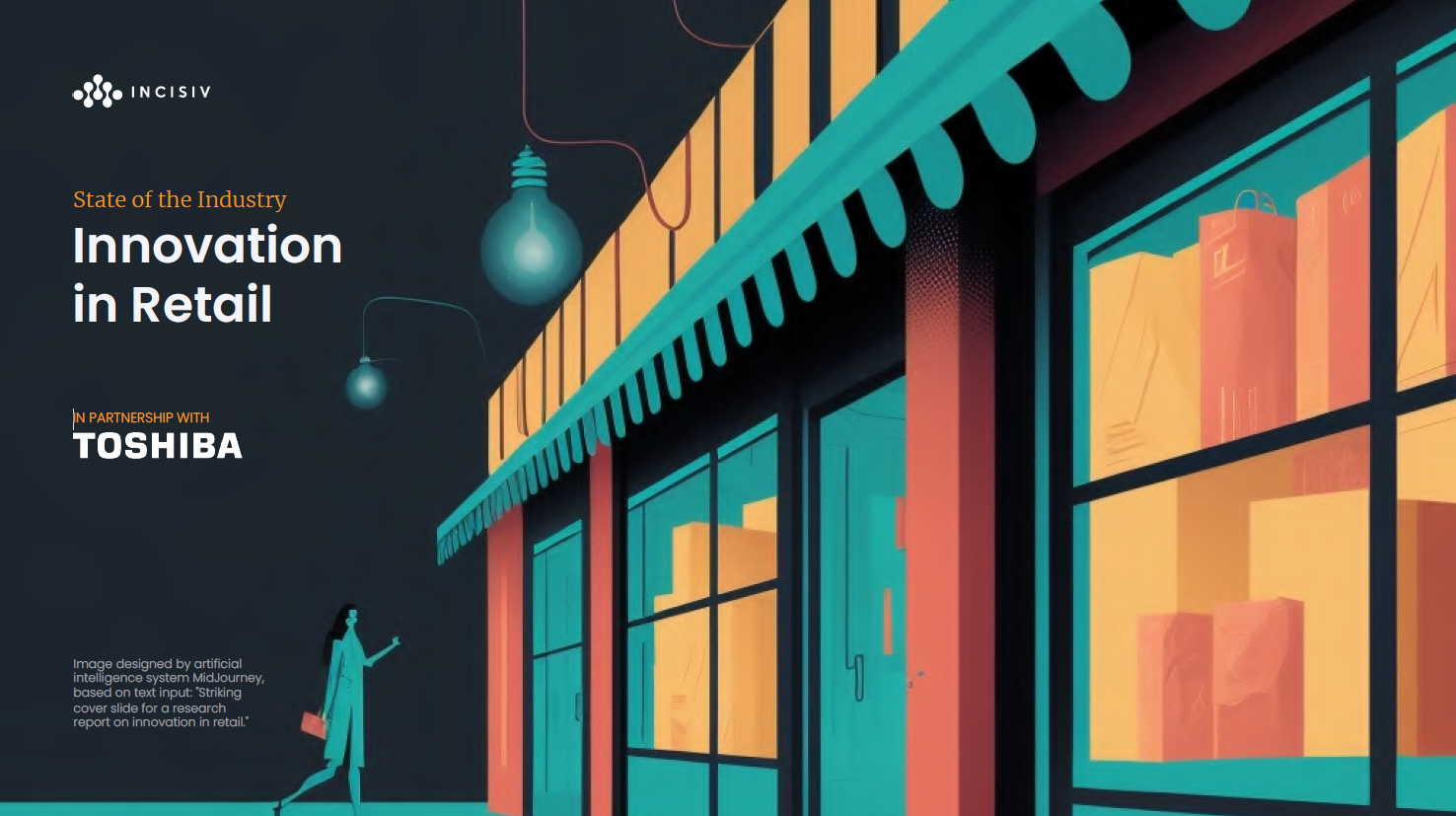 State of the Industry: Innovation in Retail showing a building front in a bold color style